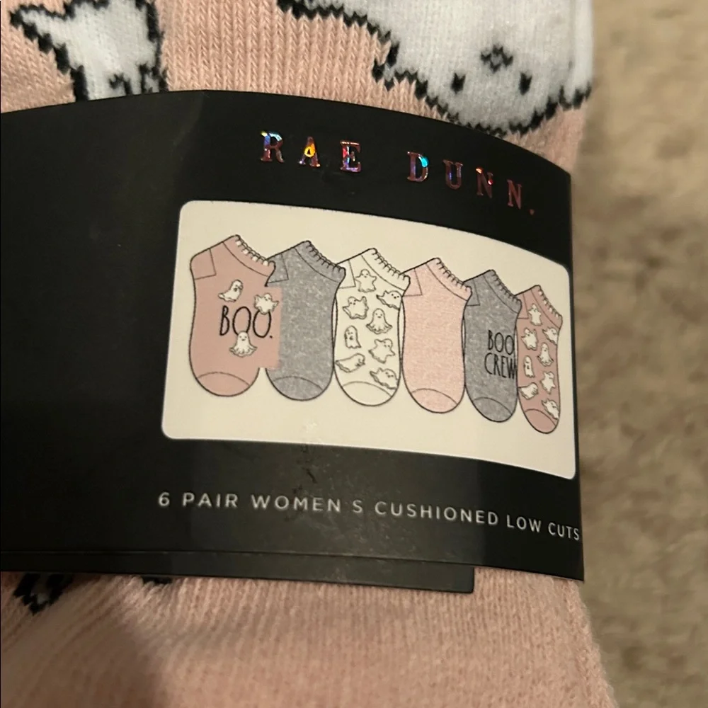 RAE DUNN Cushions Low Cut Halloween Socks 6 pair Womens 4-10 NWT